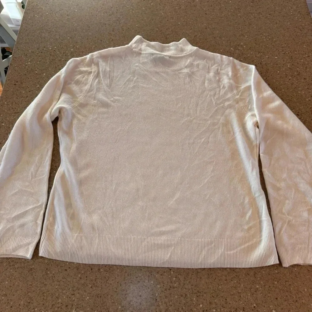 Napa Valley Mock Neck White Sweater size XL, Soft, Warm - Picture 9 of 9
